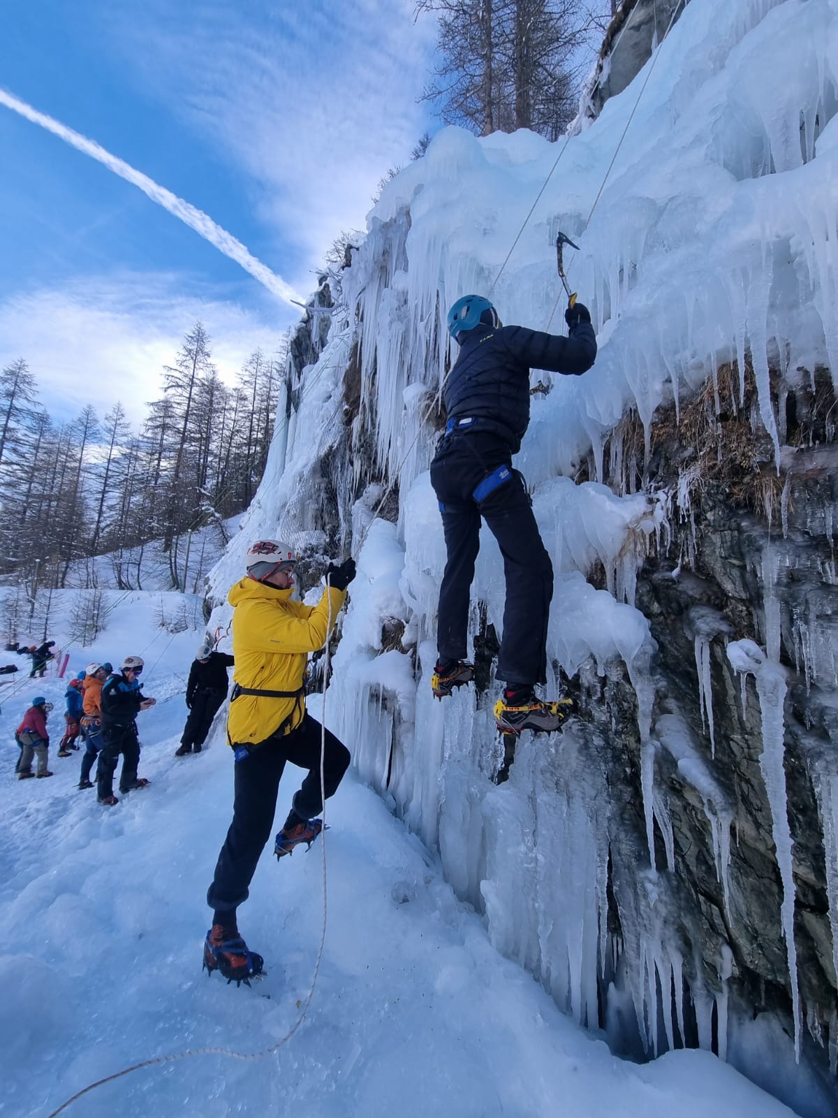 Découverte de la cascade de glace sur le site des Barmettes